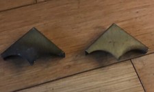 Pair Of Brass Corner Brackets Plates Furniture Cabinet Chest Vintage 2" H8