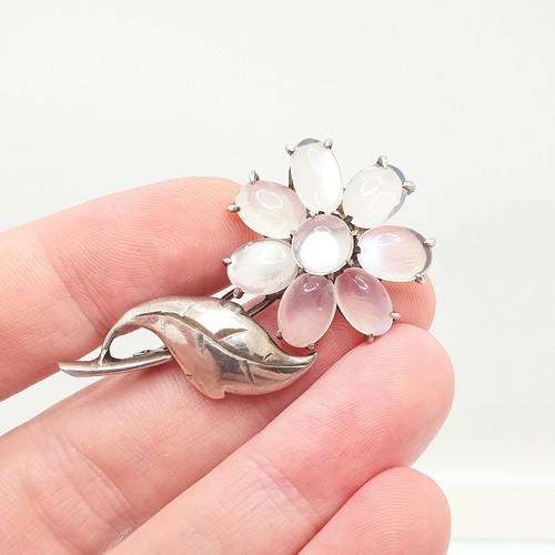 Antique solid silver - silver, moonstone