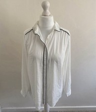 Matalan Top Women’s UK 16 White Collared Button Shirt Blouse Smart Workwear 