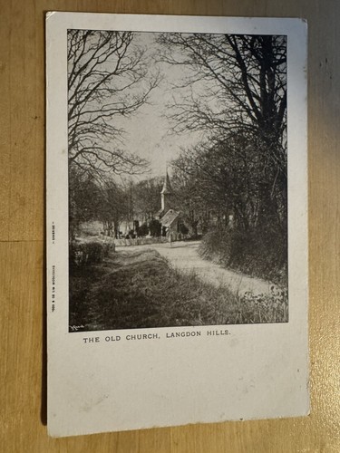 Postcard old church langdon - -,