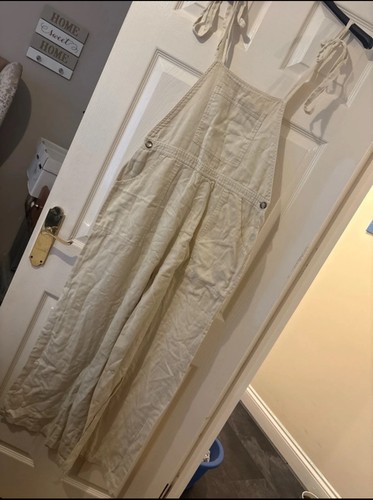 Asos cream dungarees - dungarees, size
