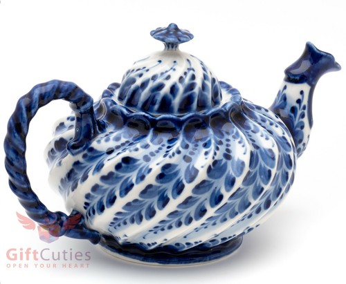 Porcelain gzhel teapot coffee - porcelain,