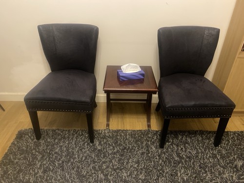 Black chairs padded pair in - black,
