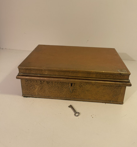 Antique brass deed cash - antique, box