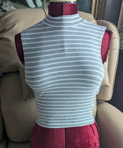 Monki grey white - white, striped