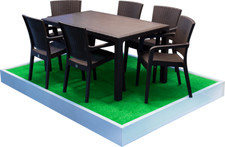 Garden Patio Furniture Set 6 Seater Chairs Table Outdoor Brown Rattan Style NEW