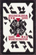 Playing Cards Single Card Old * BASS M&B WORTHINGTON * Brewery Beer Advertising
