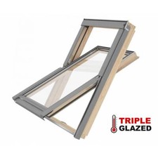 Rooflite Triple Glazed Pine Centre Pivot Roof Window Loft Skylight Rooflight