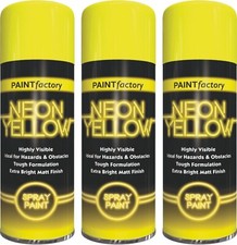 3 x Fluorescent Neon Yellow