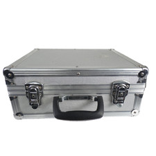 Aluminum Silver Case Suitcase Pilot Case Briefcase Carry Travel Foam Padded