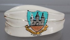 WWI BOW CHINA CRESTED CHINA FORAGE CAP KIRCALDY CREST