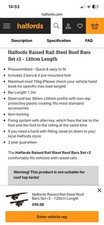 Halfords Roof Bar System