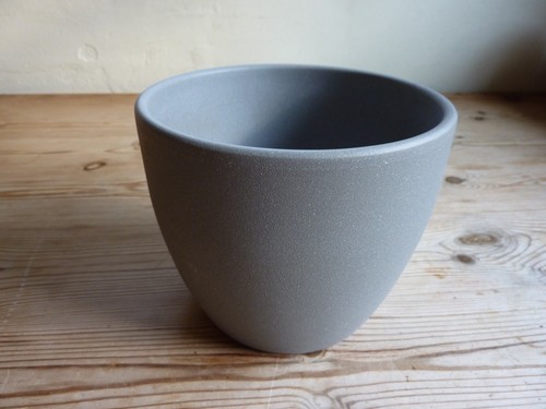 Grey ceramic plant - grey, pot