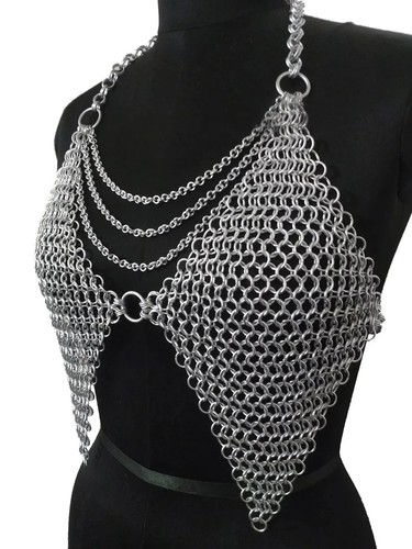 Aluminum chainmail top - top, bra