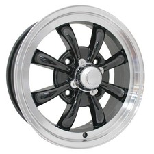 GT 8 Spoke Alloy Wheel, Black & Polished, 5.5x15, 4x130, ET30 Beetle