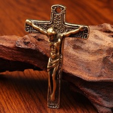 Handmade cross copper pendant - copper,