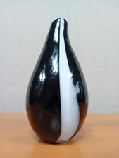 Vintage Black And White Glass Vase