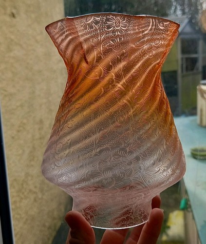 Antique crystal etched floral - etched,