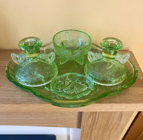 Sowerby green glass cat - green, ,
