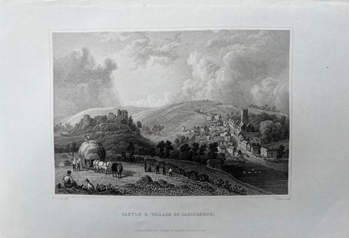1834 antique print castle - 1834,