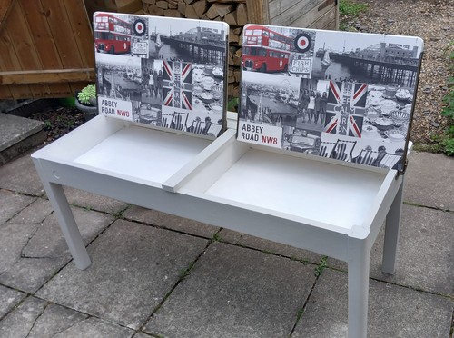 Upcycled school double - , desk