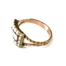 Antique Georgian Mourning Locket Ring Size N1/2