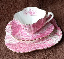Shelley Foley Wileman Alexandra Shape Dolly Varden Cup Saucer Plate Trio c.1887