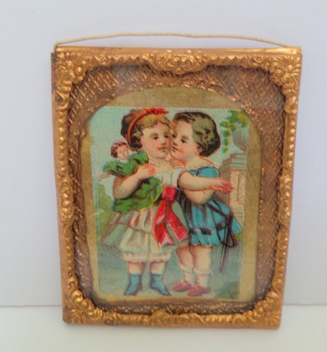 Antique glazed gilt framed - gilt,
