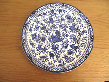 BURLEIGH Salad Plate 8.5" Blue Regal Peacock Bird Transfer Print Stoke on Trent