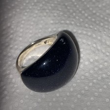 Whitney Kelly Sterling Silver Midnight Blue Sandstone Cocktail Ring 925 