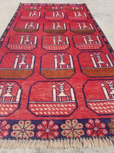 Authentic hand knotted afghan - hand,