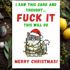 Christmas Cards F**K IT Adult Funny Humour Rude Offensive Men Women Friend XMAS