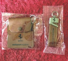 FERRARI TAN LEATHER TRACKER POUCH & KEYRING MERIDIEN MODENA BRAND NEW SEALED