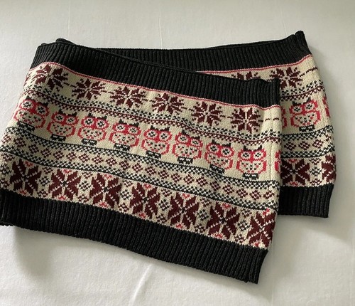 Owl design knitted snood - design,