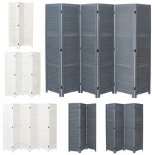 3/4/6 Panel Wooden Slat Room Divider Folding Privacy Screen Separator Partition