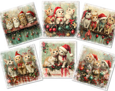 Cute christmas kittens card - cute,