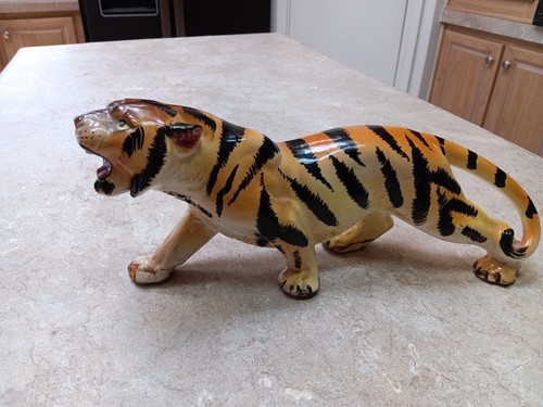 50s vintage ceramic tiger - 50s,