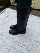 Rectilgine Black Leather Jockey Riding Boots Women’s Size 5.5 Brand New