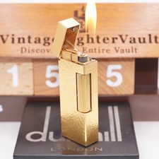 Dunhill Roller Gas Lighter Gold Sand Pattern _Ultrasonically Cleaned_Working
