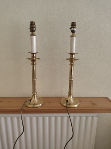 Pair brass table - a,