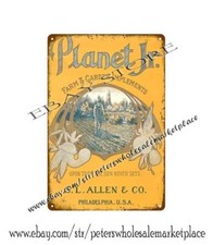 1909 PLANET JR FARM GARDEN IMPLEMENTS tin sign indoor outdoor wall art