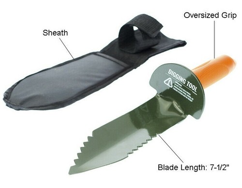 Serrated edge shovel - serrated,