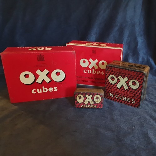 Vintage oxo cubes - 4x, tin