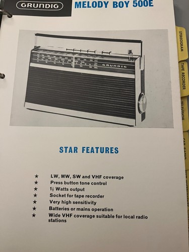 Grundig melody boy 500e spec - grundig,