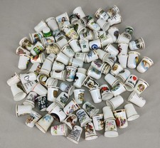JOB LOT 100 BONE CHINA THIMBLES - NEW - PLACES AND ASSORTED NO 2