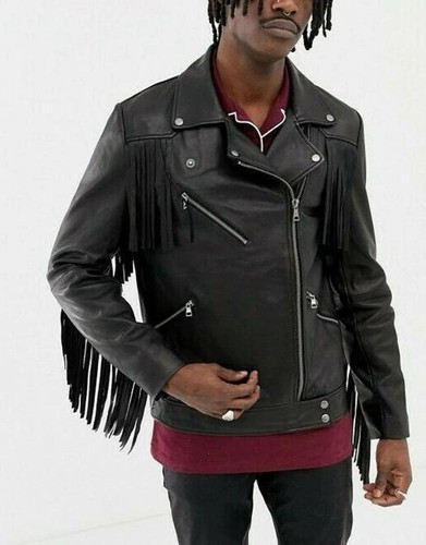 Men black cowboy fringes - men's,