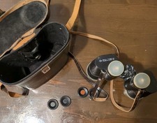 Vintage Russian USSR ZOMZ БПBI 7x50 Binoculars in case with instructions