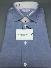 RICHARD JAMES Savile Row Shirt, UK:17, EU:43, Blue, New & Unused, RRP:£225!