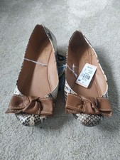 Ladies PRIMARK BALLERINA Flat Pumps Size 6, Alligator Print, New