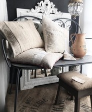 Grey Metal Garden Bench 2 Seater With Arms Curled Design Country Garden Room